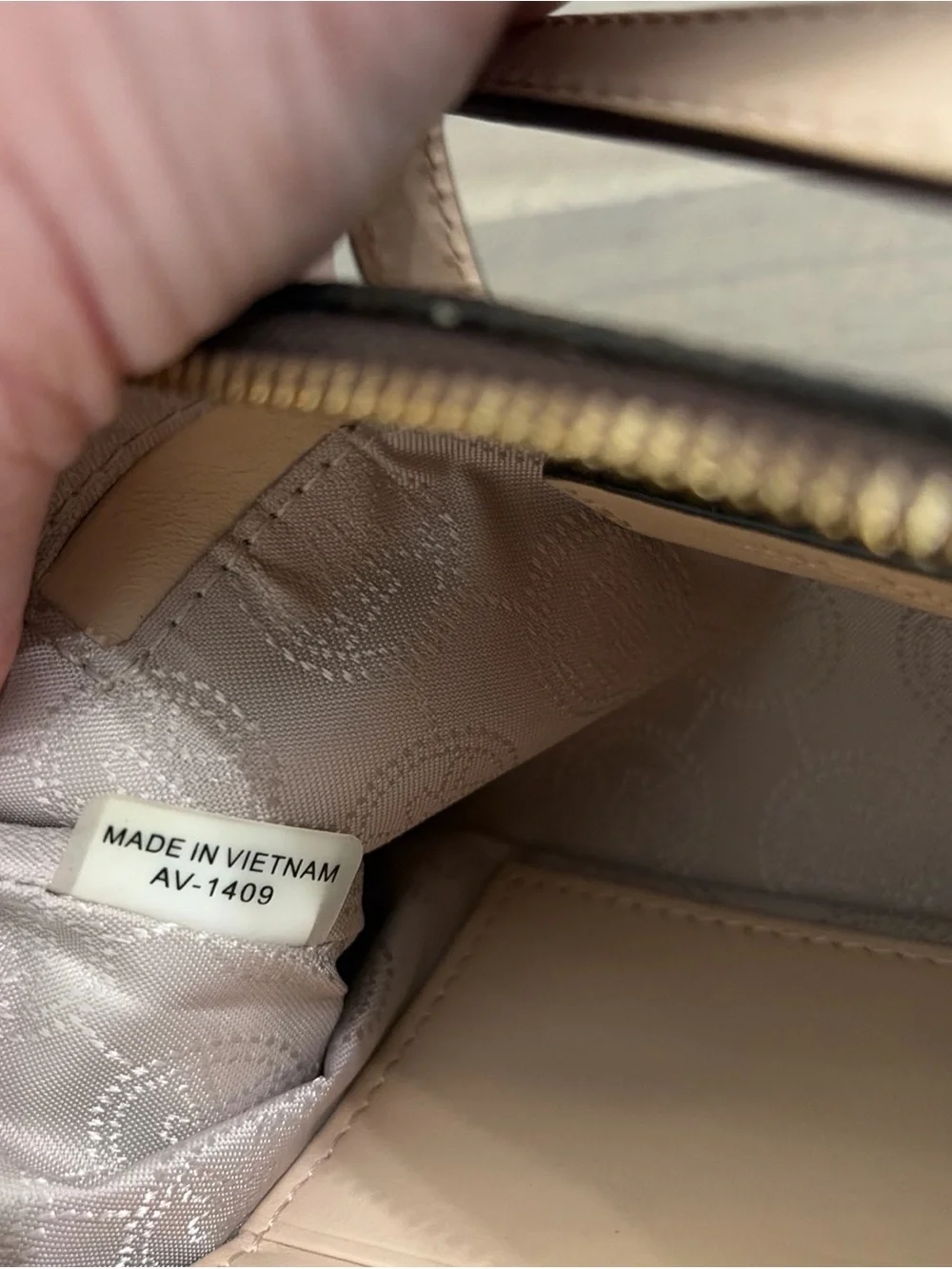 Michael Kors Brown and Tan MK Logo Wristlet with Gold Plate
